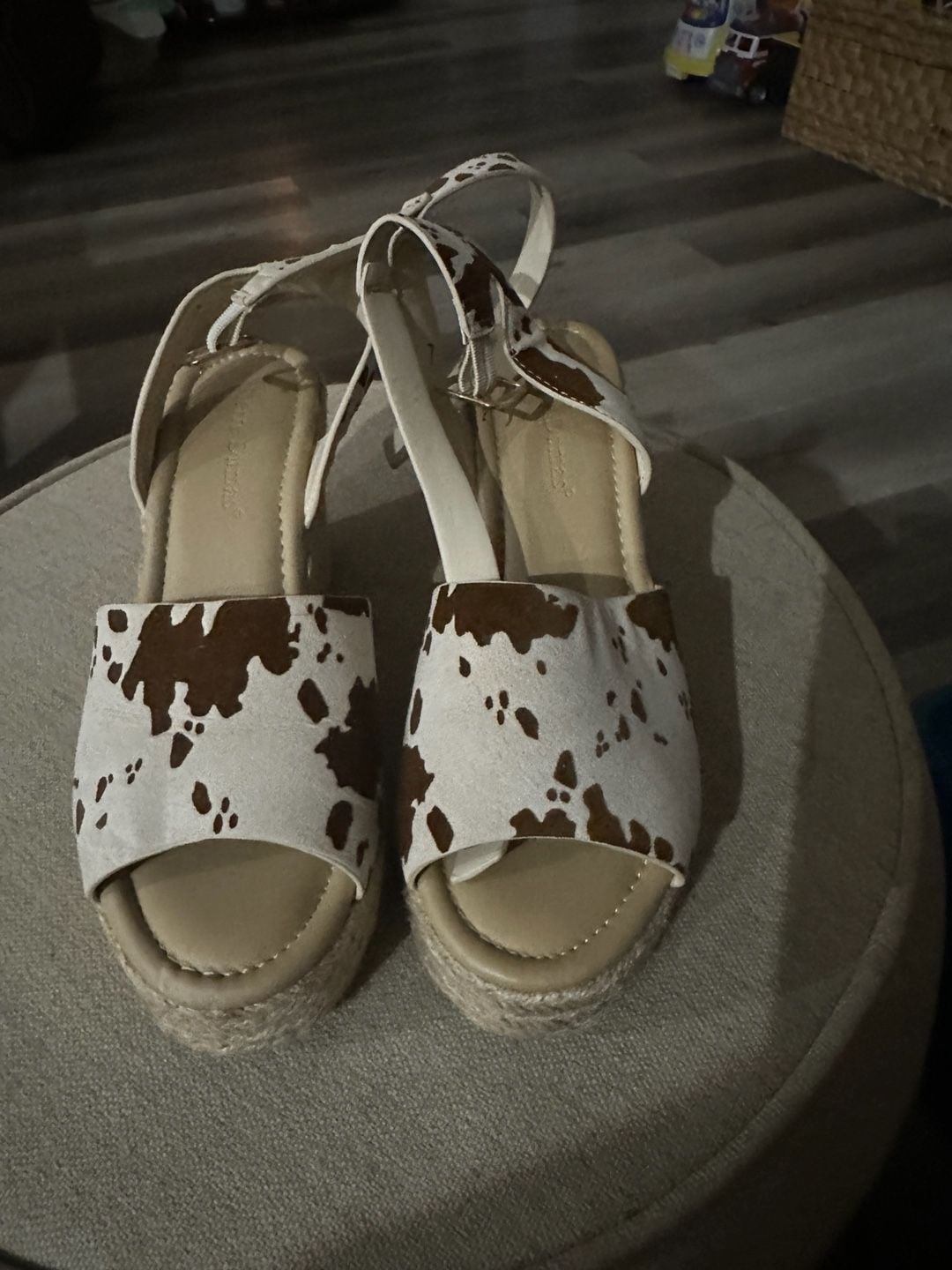 Pierre Dumas Espadrille Wedge Size 7 Cow Print 2