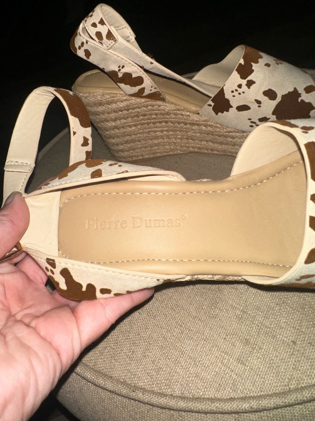 Pierre Dumas Espadrille Wedge Size 7 Cow Print 4