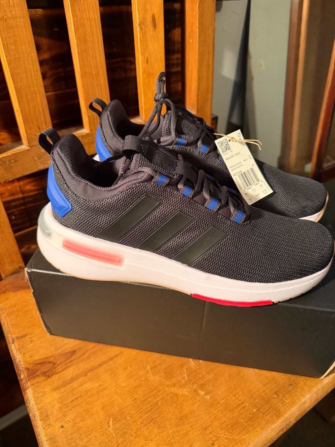 Adidas Racer TR23 Size 10 Black Blue Cloudfoam 3