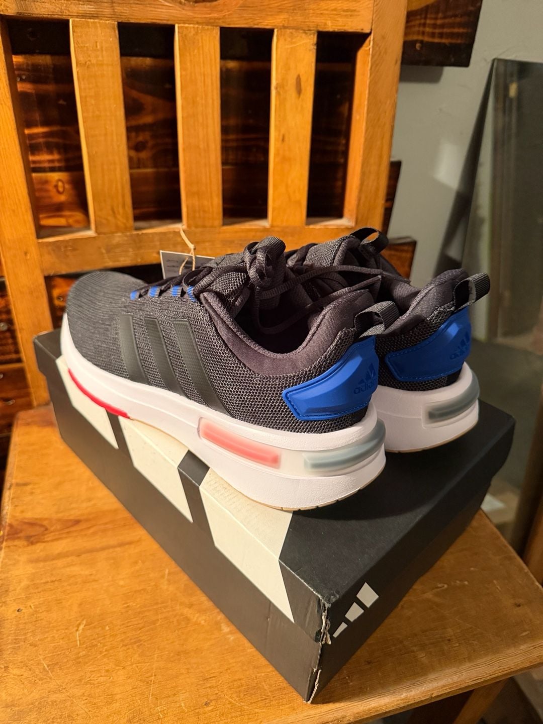 Adidas Racer TR23 Size 10 Black Blue Cloudfoam 5