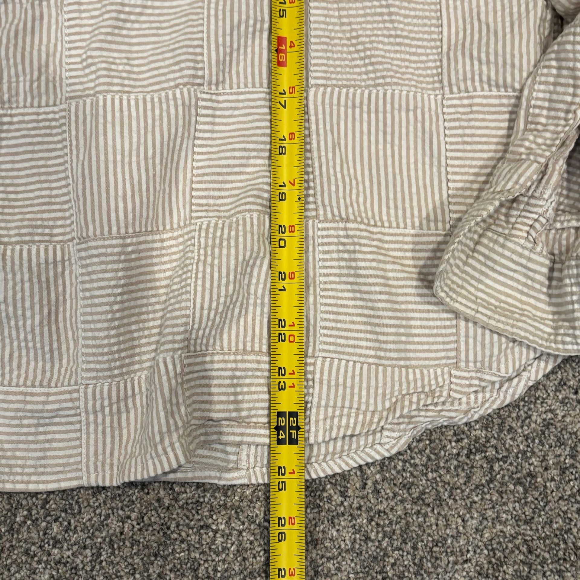 Cape Madras Patchwork Button-Down Shirt Size XL Beige Stripe 6