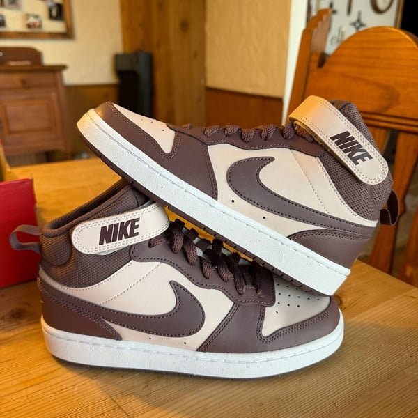 Nike Court Borough Mid 2 Size 5Y Brown Pink Sneakers