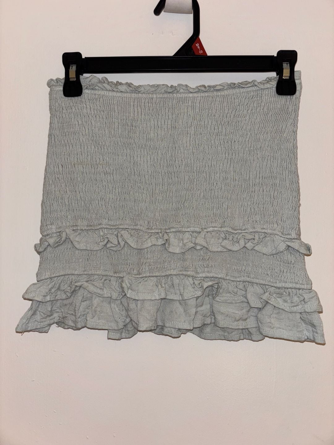Altar'd State Ruffled Smocked Skirt Size S Light Blue 2