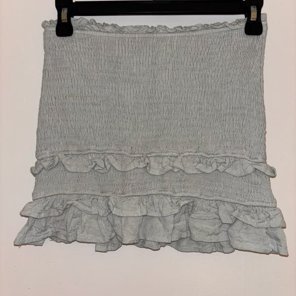 Altar'd State Ruffled Smocked Skirt Size S Light Blue