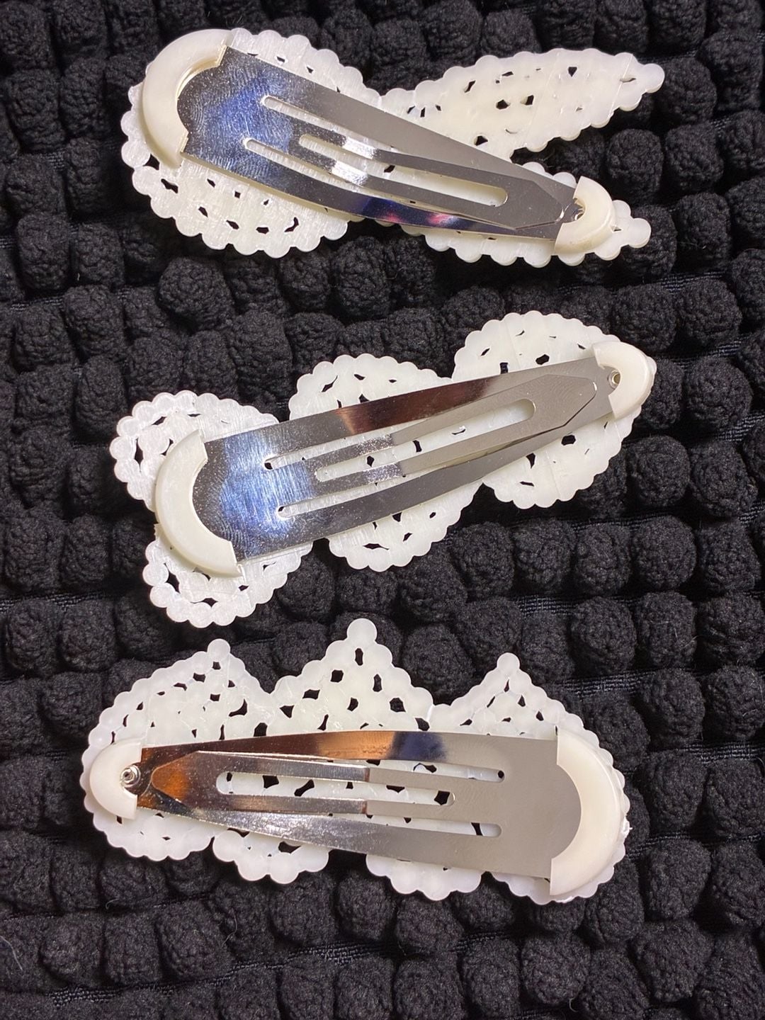 Unbranded Faux Pearl Beaded Hair Clip Set of 3 White 3