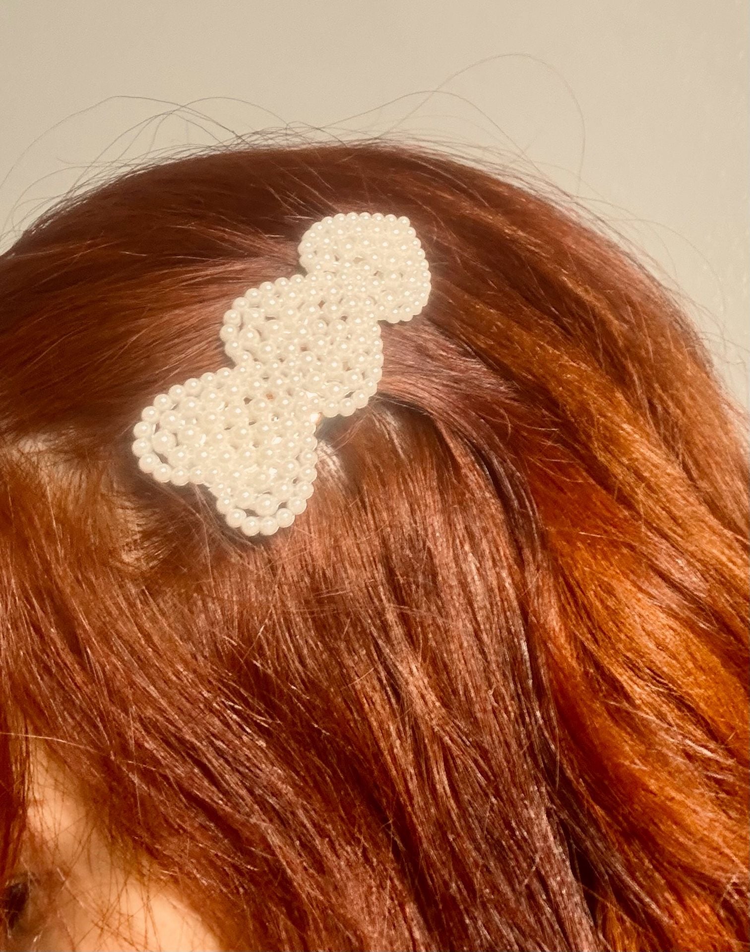 Unbranded Faux Pearl Beaded Hair Clip Set of 3 White 9