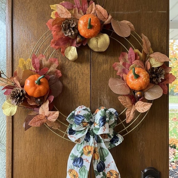 Farmhouse Fall Pumpkin Wreath | Creations by Loren | Handmade 