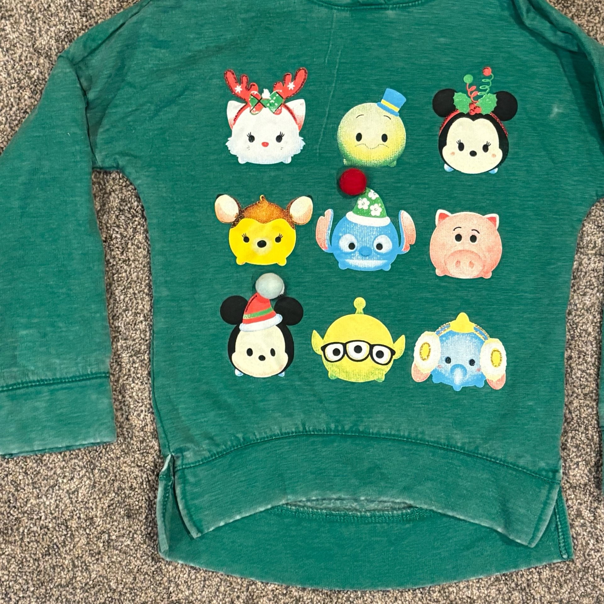 Disney Tsum Tsum Holiday Christmas Hoodie Green 2