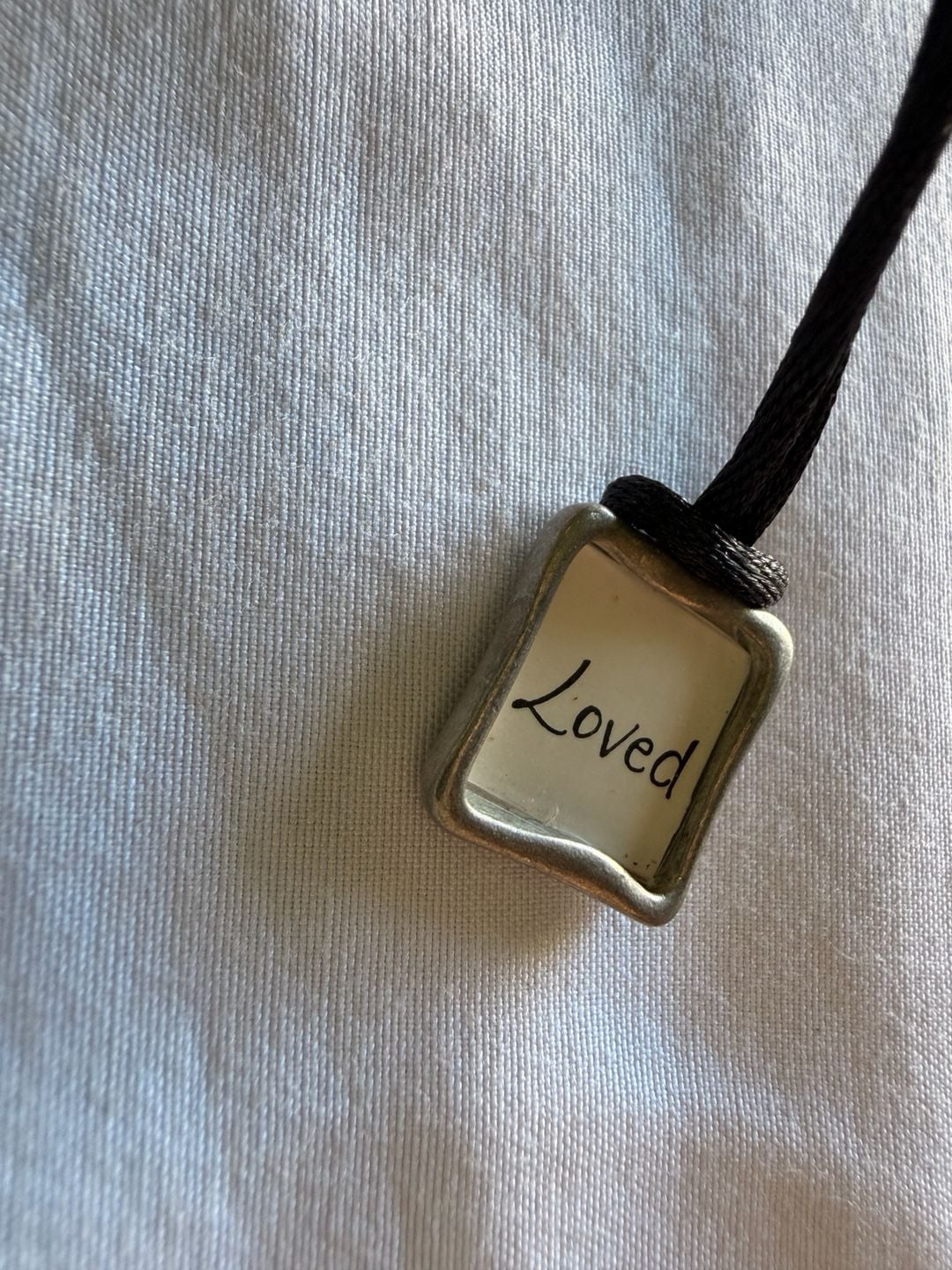 Artisan Loved Heart Pendant Necklace Black Cord Silver 3