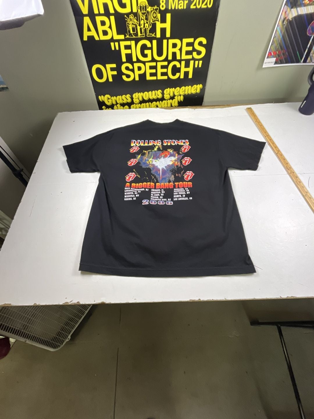 Rolling Stones A Bigger Bang Tour T-Shirt Size XL Black Concert Graphic OF 5