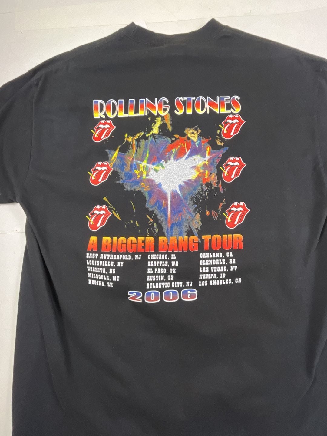 Rolling Stones A Bigger Bang Tour T-Shirt Size XL Black Concert Graphic OF 6