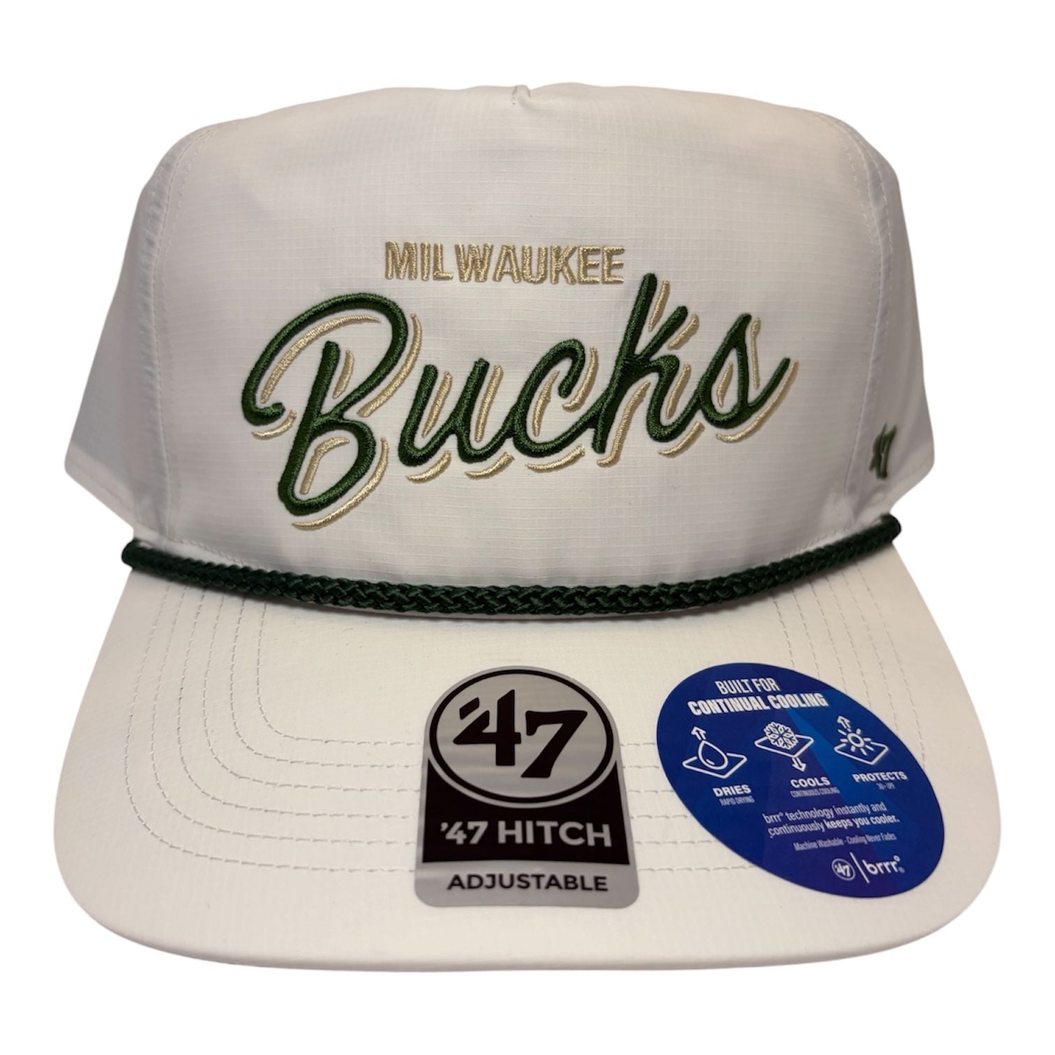 47 Milwaukee Bucks Hitch Adjustable White Hat Cap 2