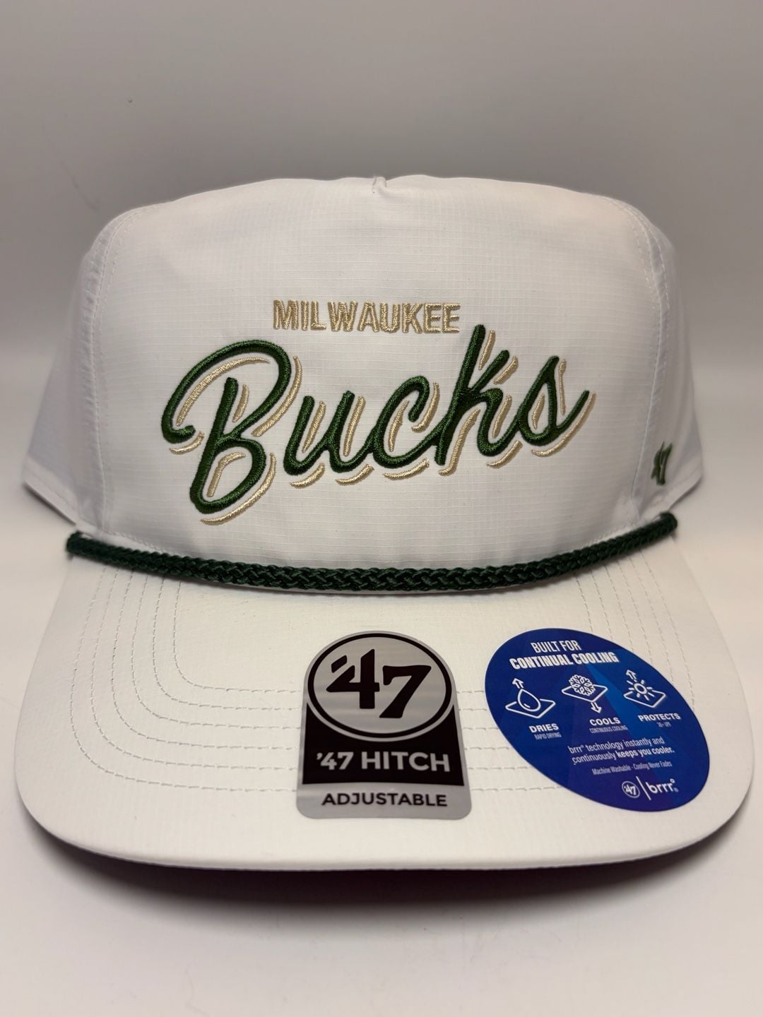 47 Milwaukee Bucks Hitch Adjustable White Hat Cap 3