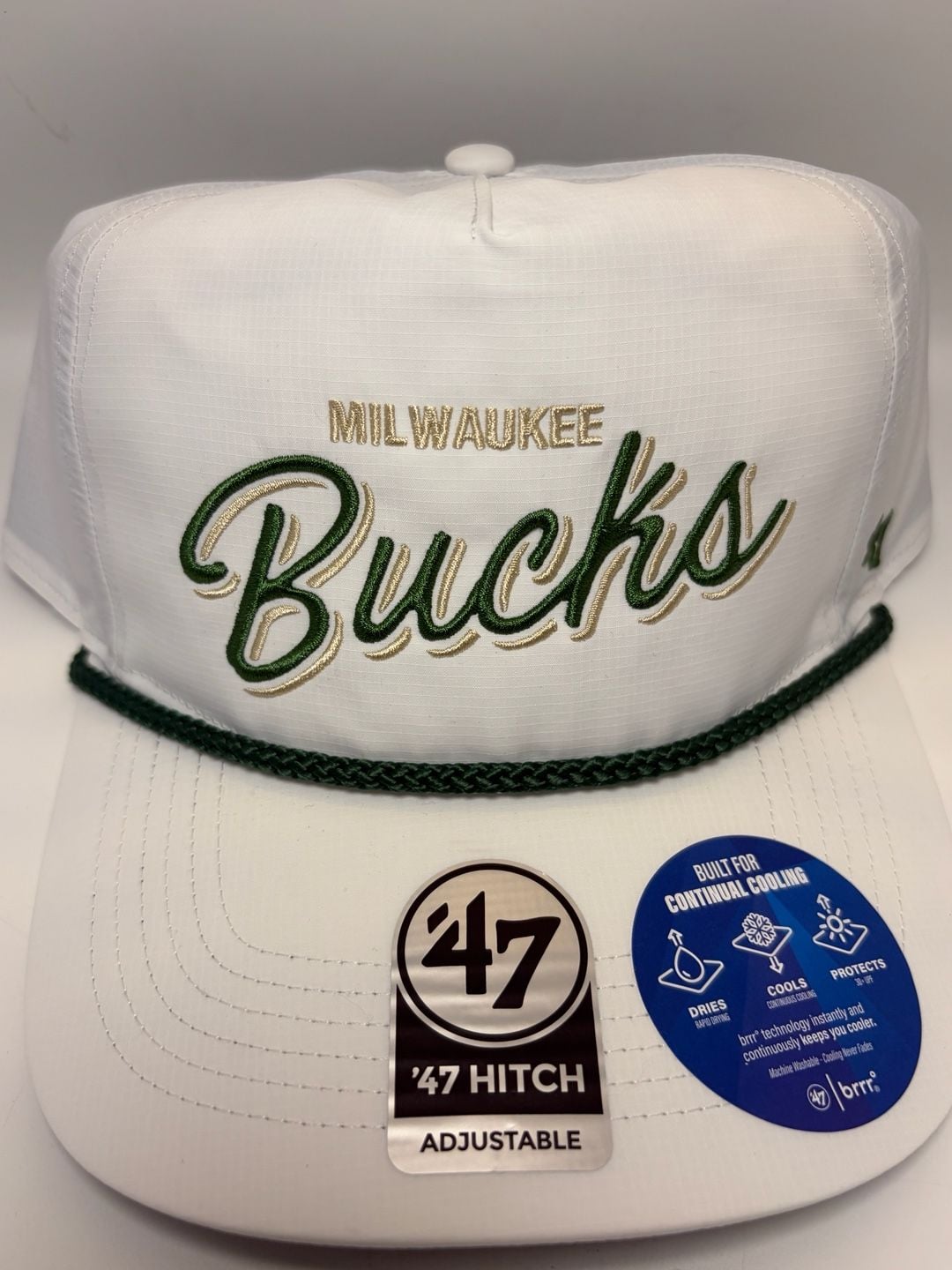 47 Milwaukee Bucks Hitch Adjustable White Hat Cap 4