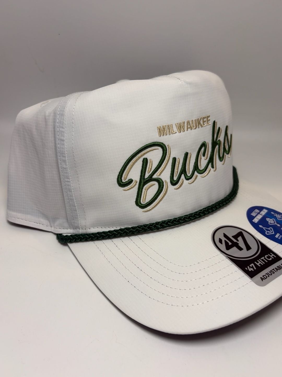 47 Milwaukee Bucks Hitch Adjustable White Hat Cap 6