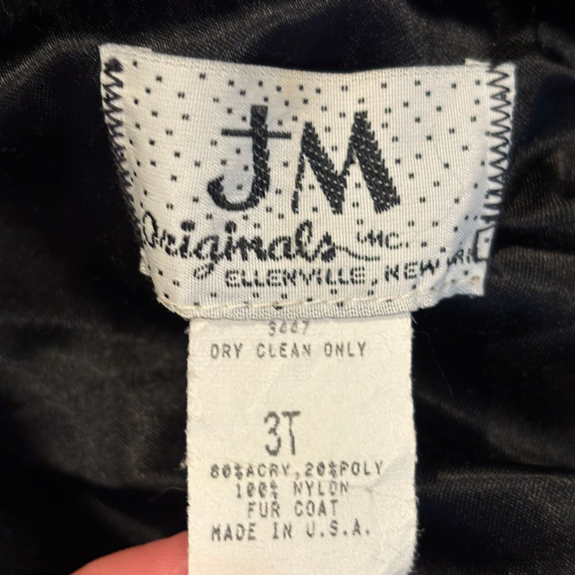JM Originals Faux Fur Coat Black Pink Rose Accents 7