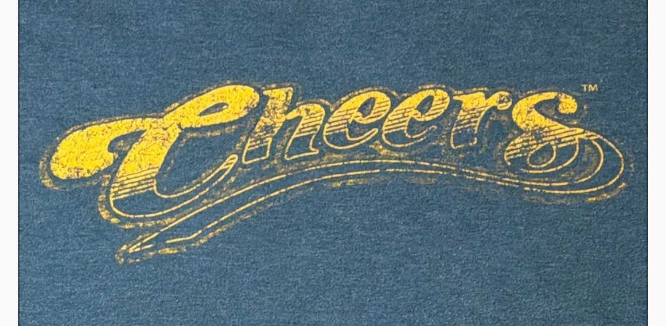 Cheers TV Show Logo T-Shirt Size L Charcoal Bluish Gray Graphic Tee 3