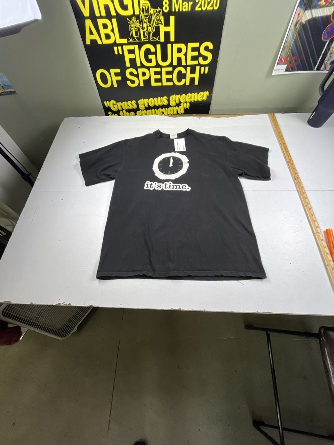Vintage Nike It's Time T-Shirt Black Graphic Tee Made In USA 2