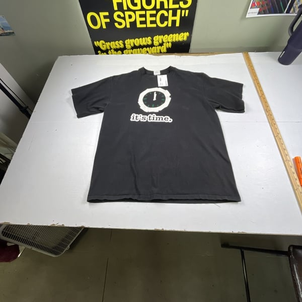 Vintage Nike It's Time T-Shirt Black Graphic Tee Made In USA