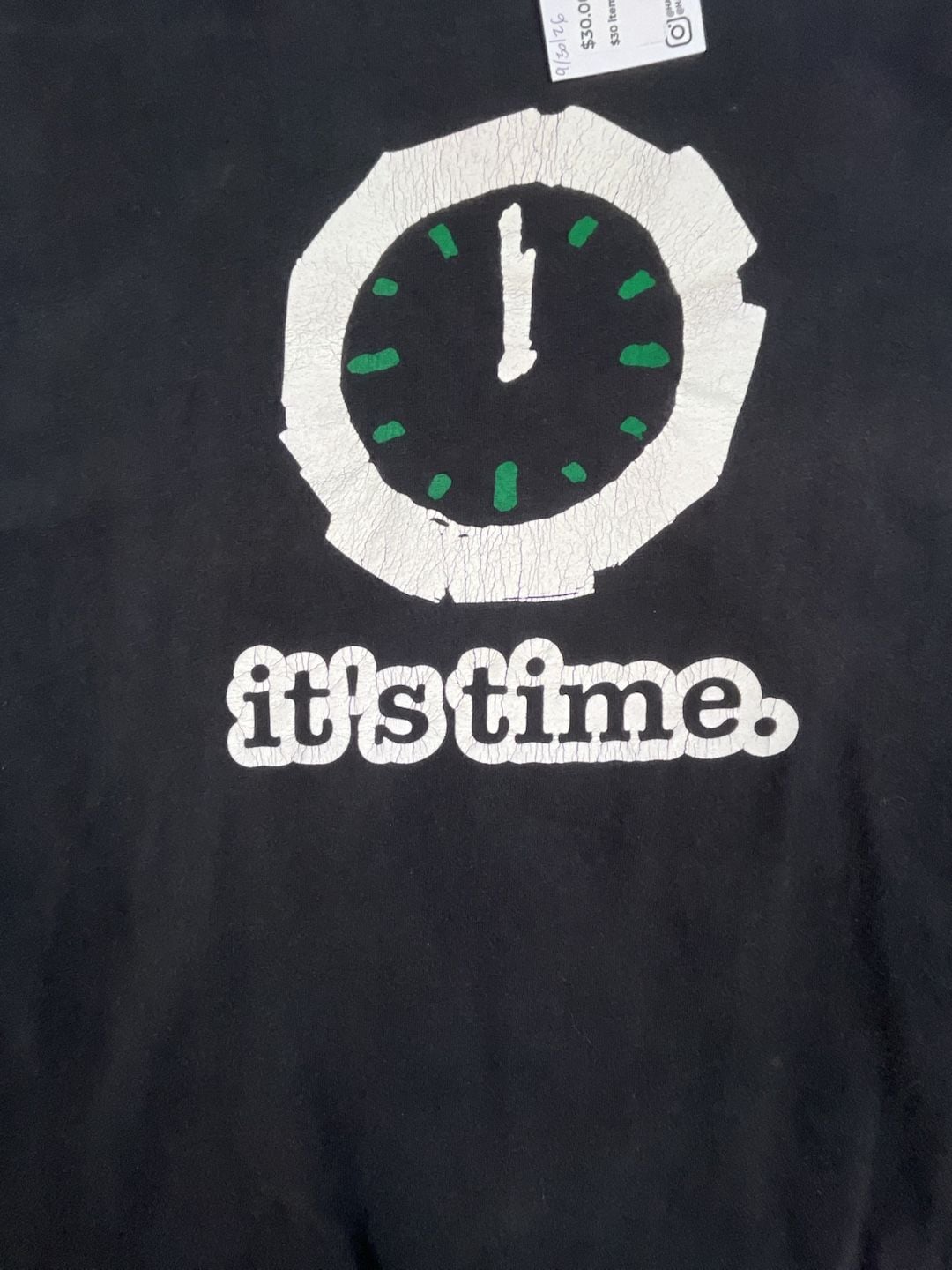 Vintage Nike It's Time T-Shirt Black Graphic Tee Made In USA 3