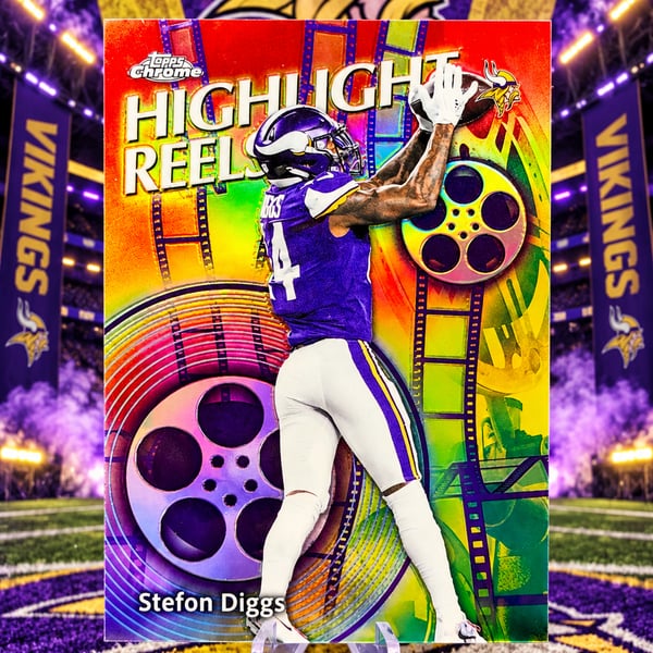 NEW RELEASE Topps Chrome Vikings Stefon Diggs Highlight Reels Trading Card RARE