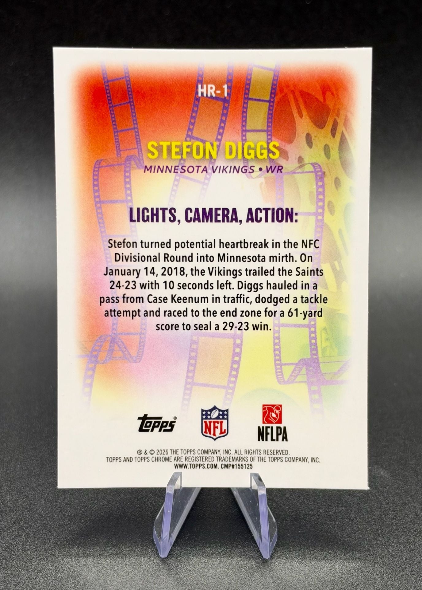 NEW RELEASE Topps Chrome Vikings Stefon Diggs Highlight Reels Trading Card RARE 3