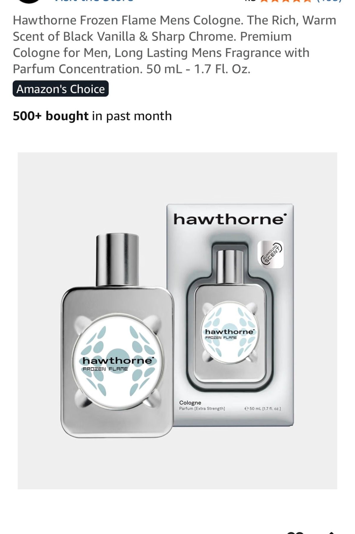 Hawthorne Frozen Flame Mens Warm Scent of Premium 1.7 Fl. Oz. 1