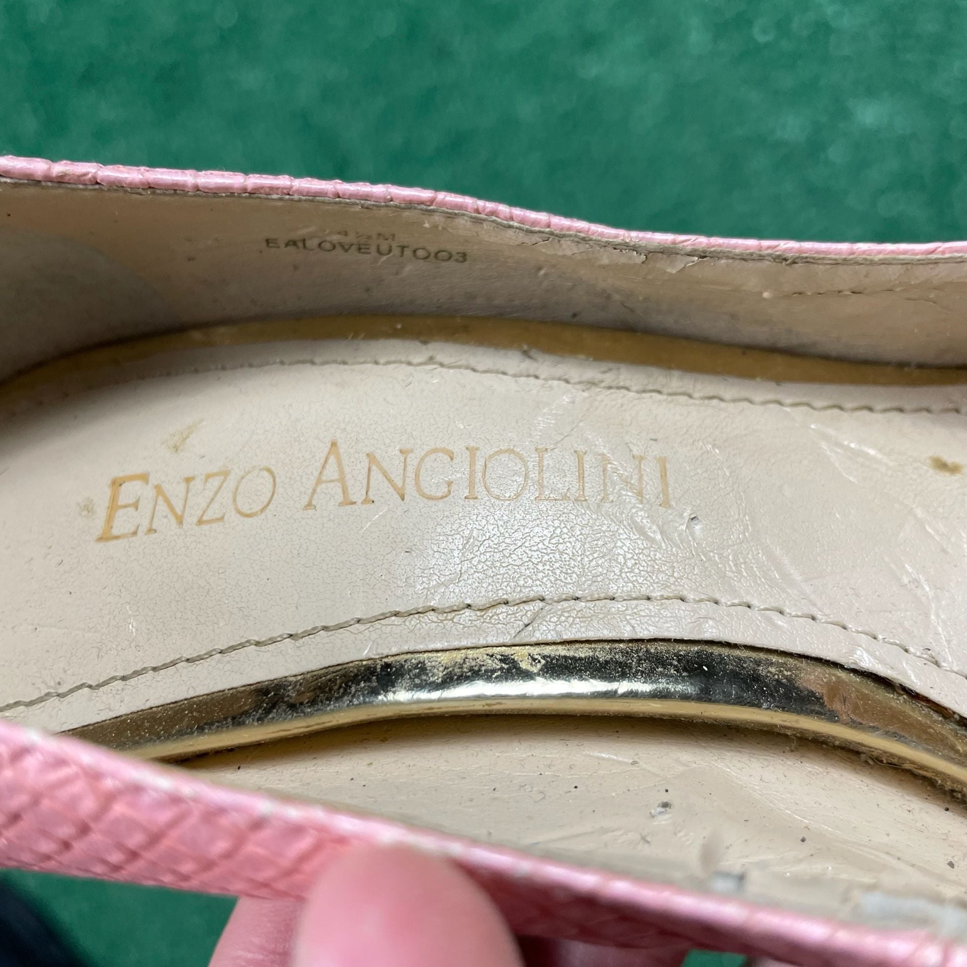 Enzo Angiolini Love U Too Pumps Size 4.5M Pink Faux Snake Platform 6