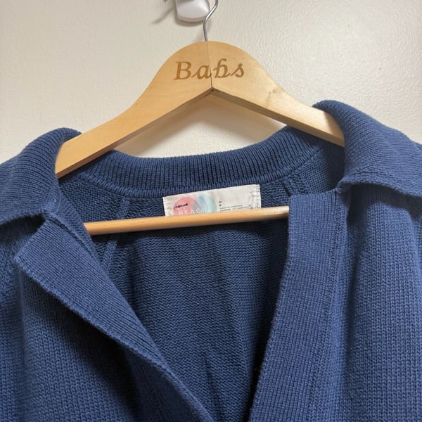 Free People Beach Size S Navy Blue Polo Sweater