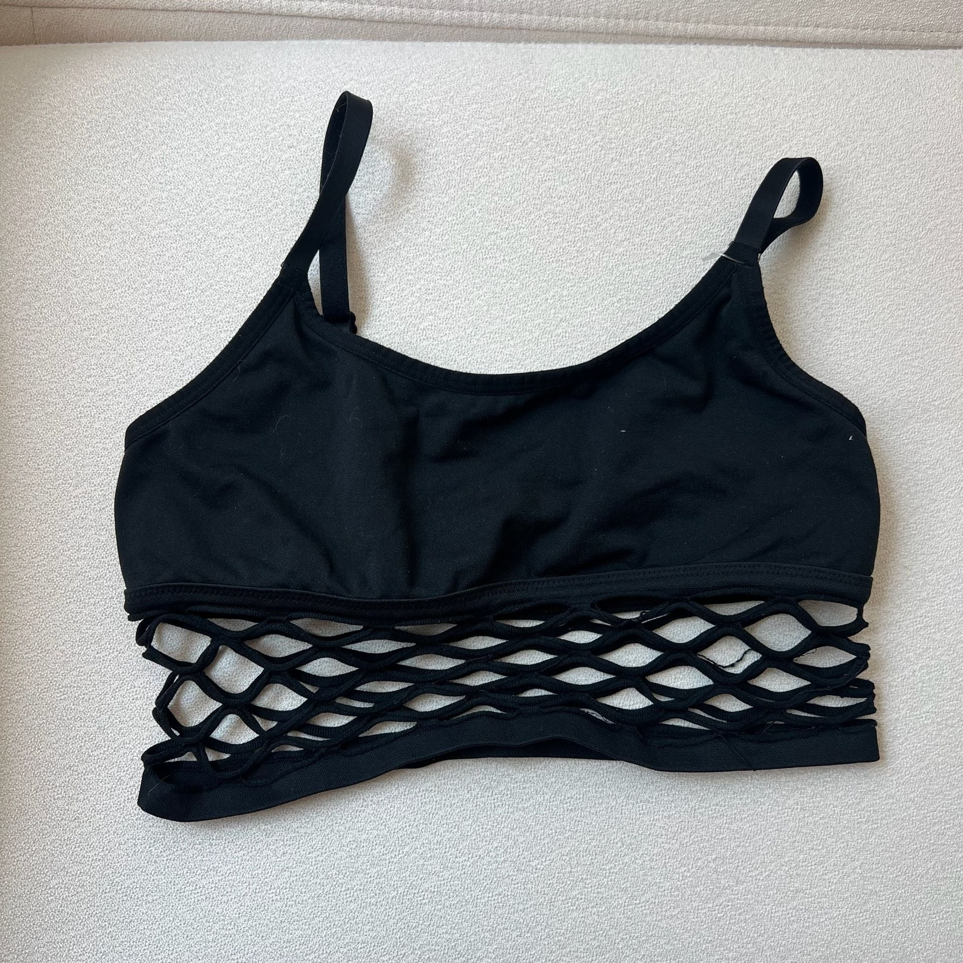 Victoria's Secret PINK Cool & Comfy Fiehnet Bra Size M Black Mesh Bralette 3