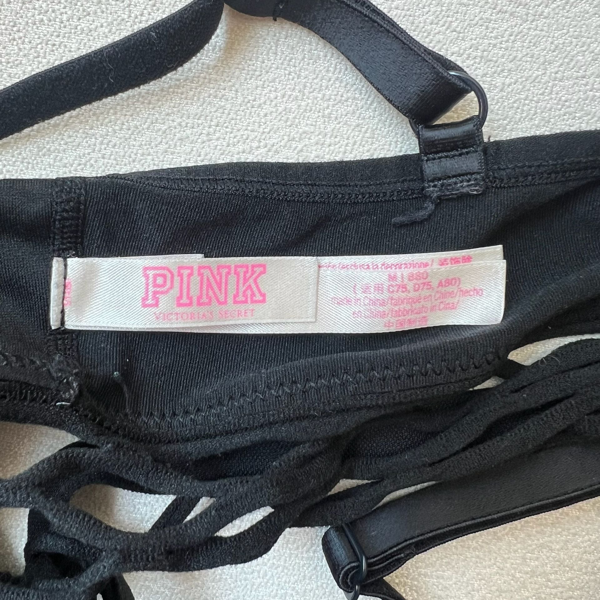 Victoria's Secret PINK Cool & Comfy Fiehnet Bra Size M Black Mesh Bralette 5