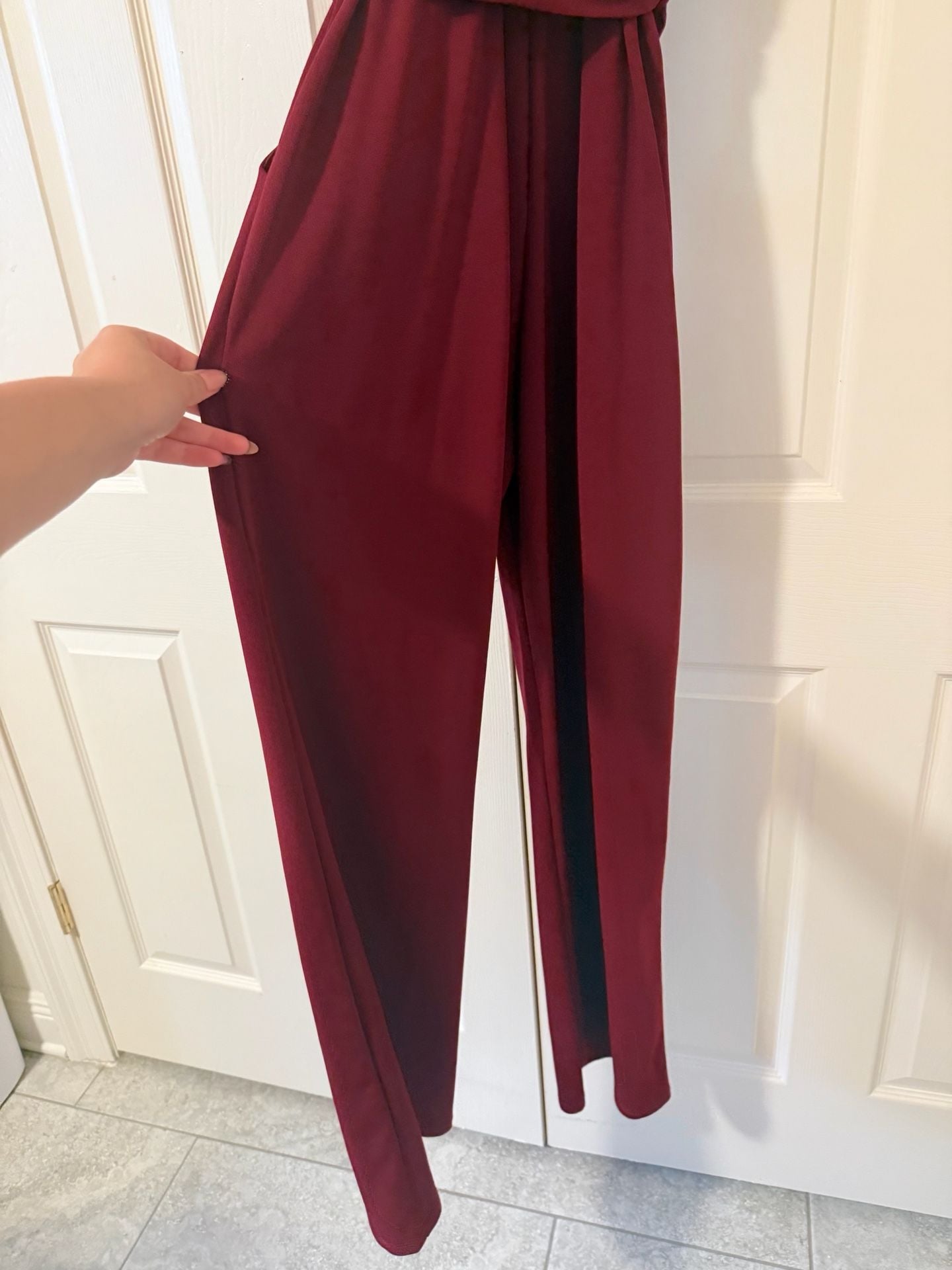 Moa Moa Jumpsuit Size S Burgundy 7