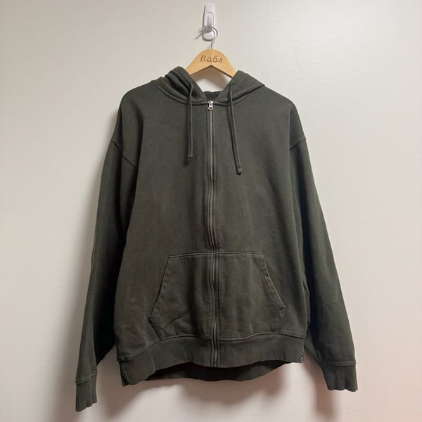 Eddie Bauer Full Zip Hoodie Size TL Olive Green Sweatshirt