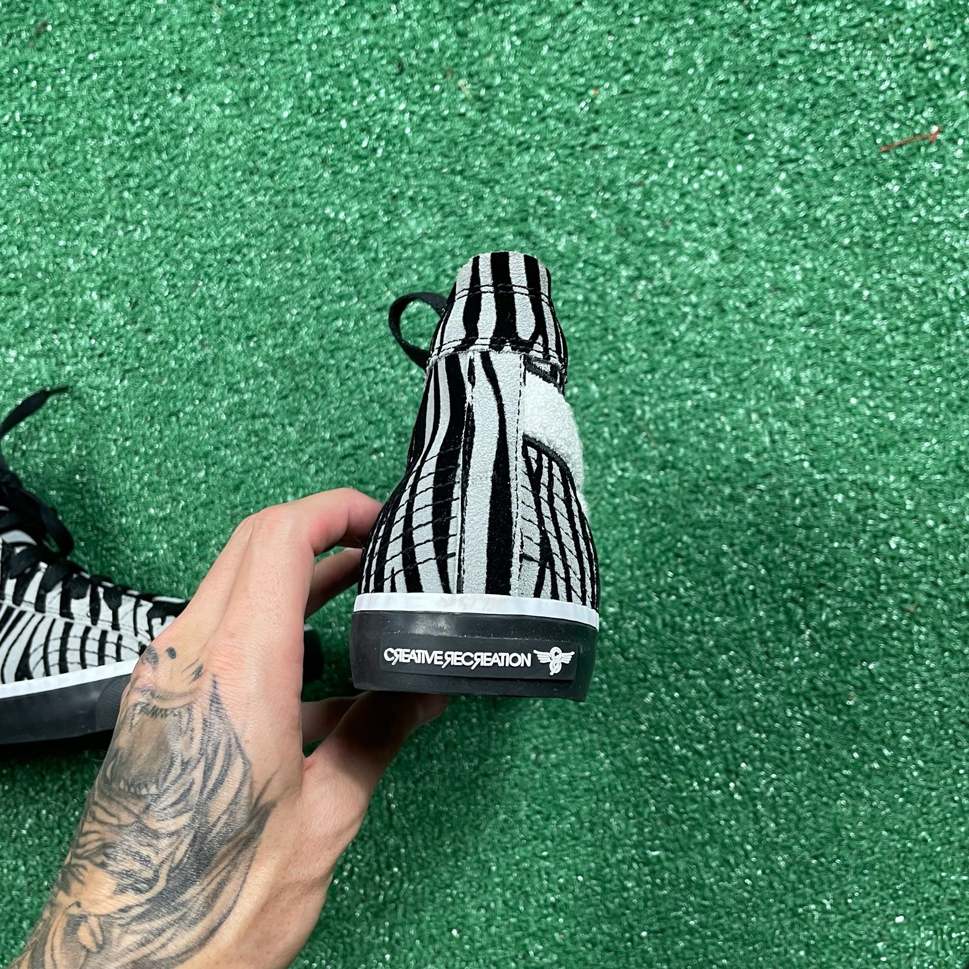 Creative Recreation Zeus High Top Sneakers Zebra Black White 5