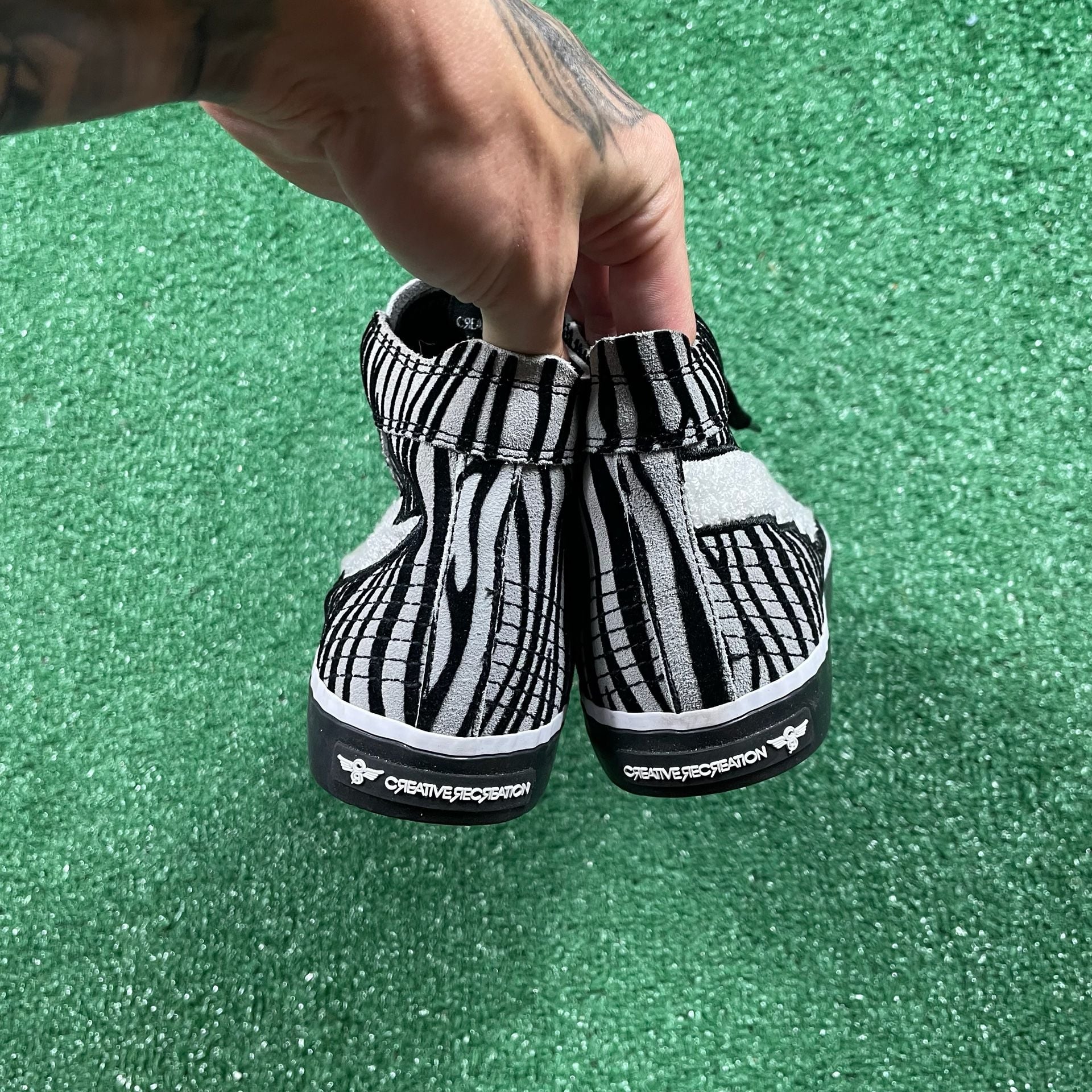 Creative Recreation Zeus High Top Sneakers Zebra Black White 11