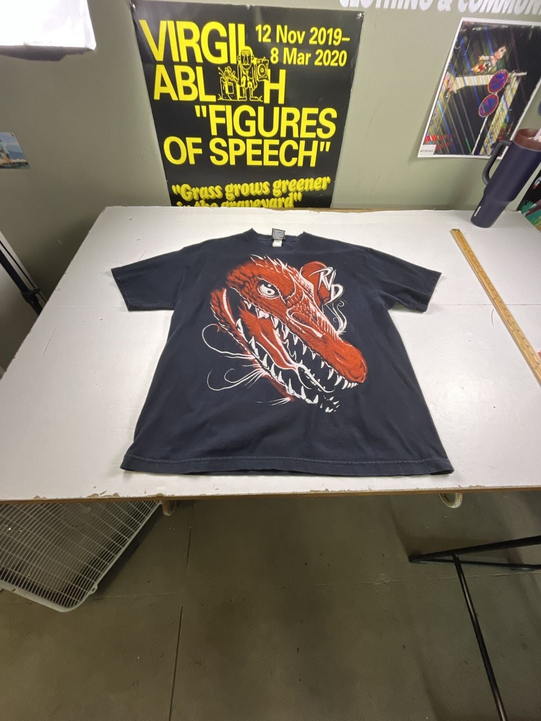 WWE Rob Van Dam RVD Dragon T-Shirt Size XL Vintage Y2K Black OF 2