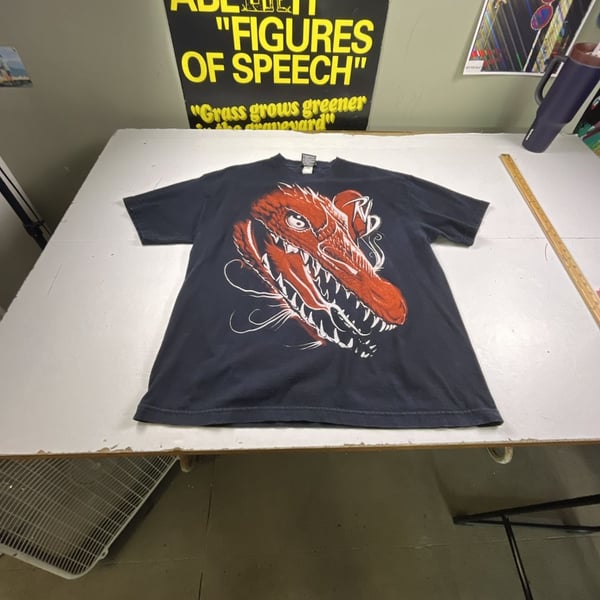 WWE Rob Van Dam RVD Dragon T-Shirt Size XL Vintage Y2K Black OF