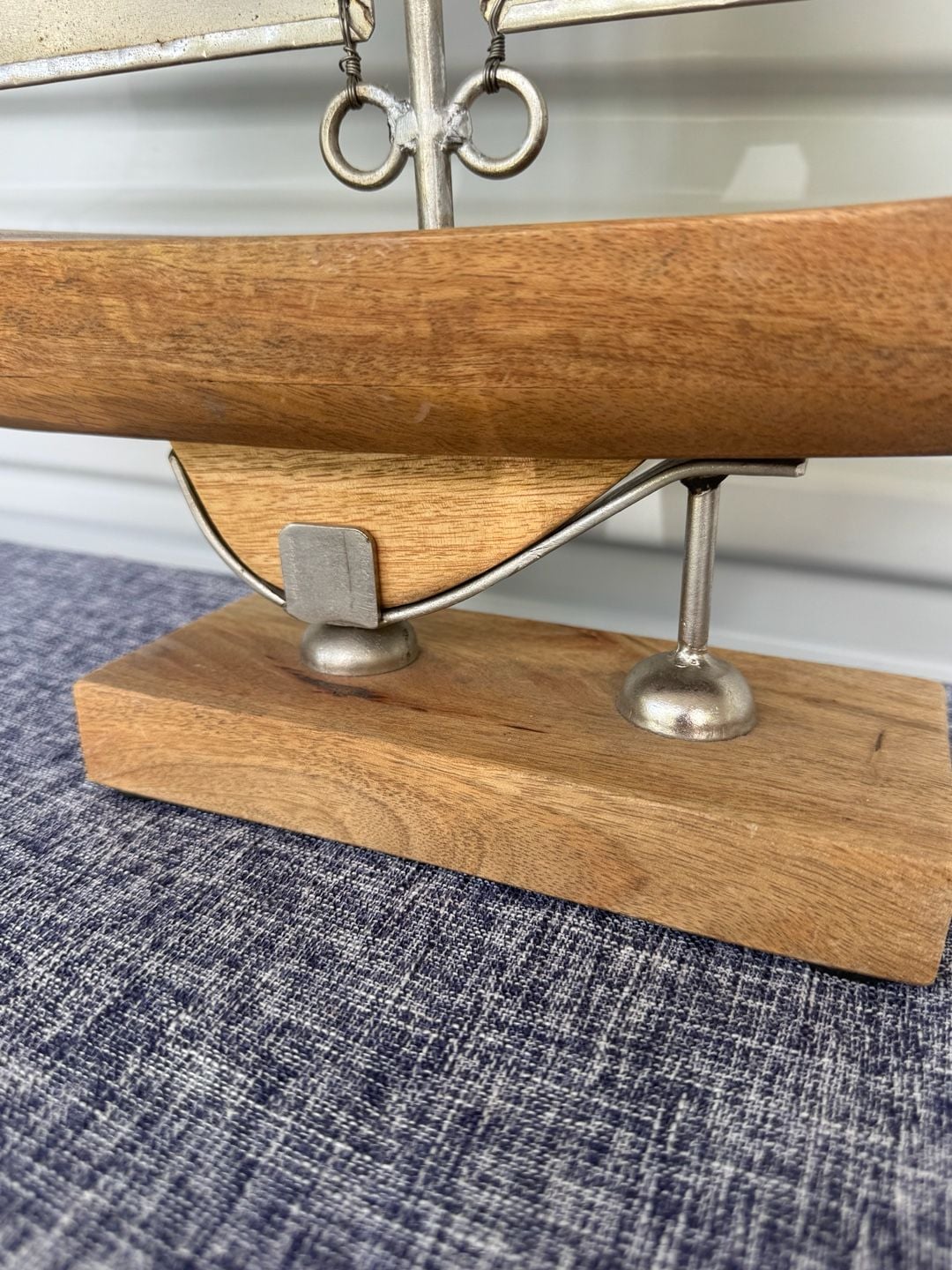 Wood And Metal Sailboat - Coastal Decor 2