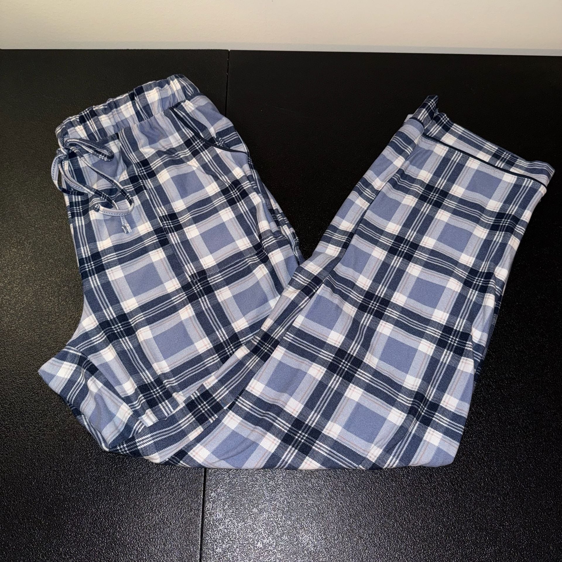 Lucky Brand Pajama Pants Size L Blue Plaid Lounge 1