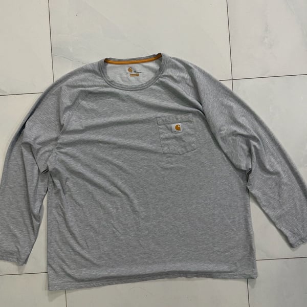 Carhartt Force Long Sleeve Pocket T-Shirt Size 2XL Grey