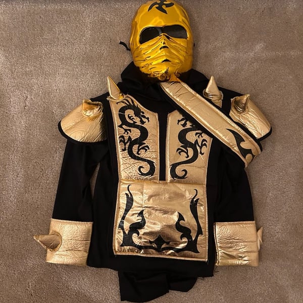 Gold Ninja Costume Black And Gold Kids Dragon
