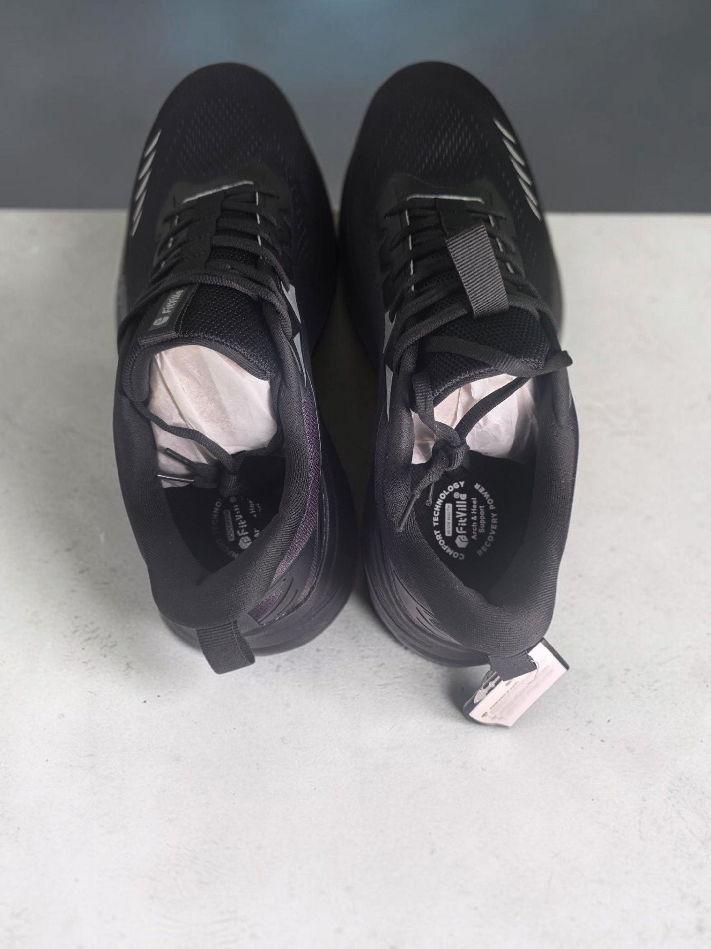 FitVille Running Sneakers Black Purple Athletic Shoes 9
