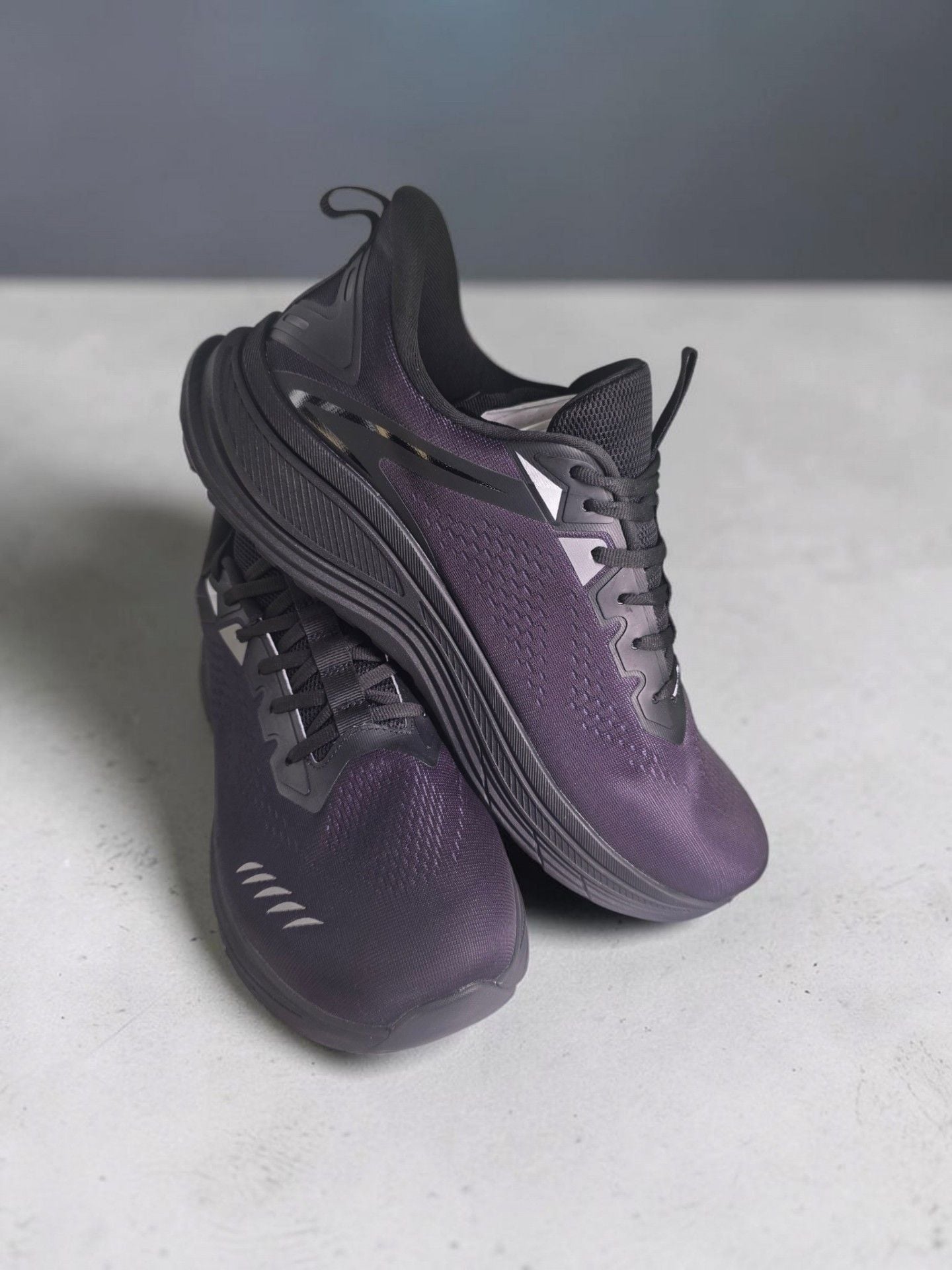 FitVille Running Sneakers Black Purple Athletic Shoes 10