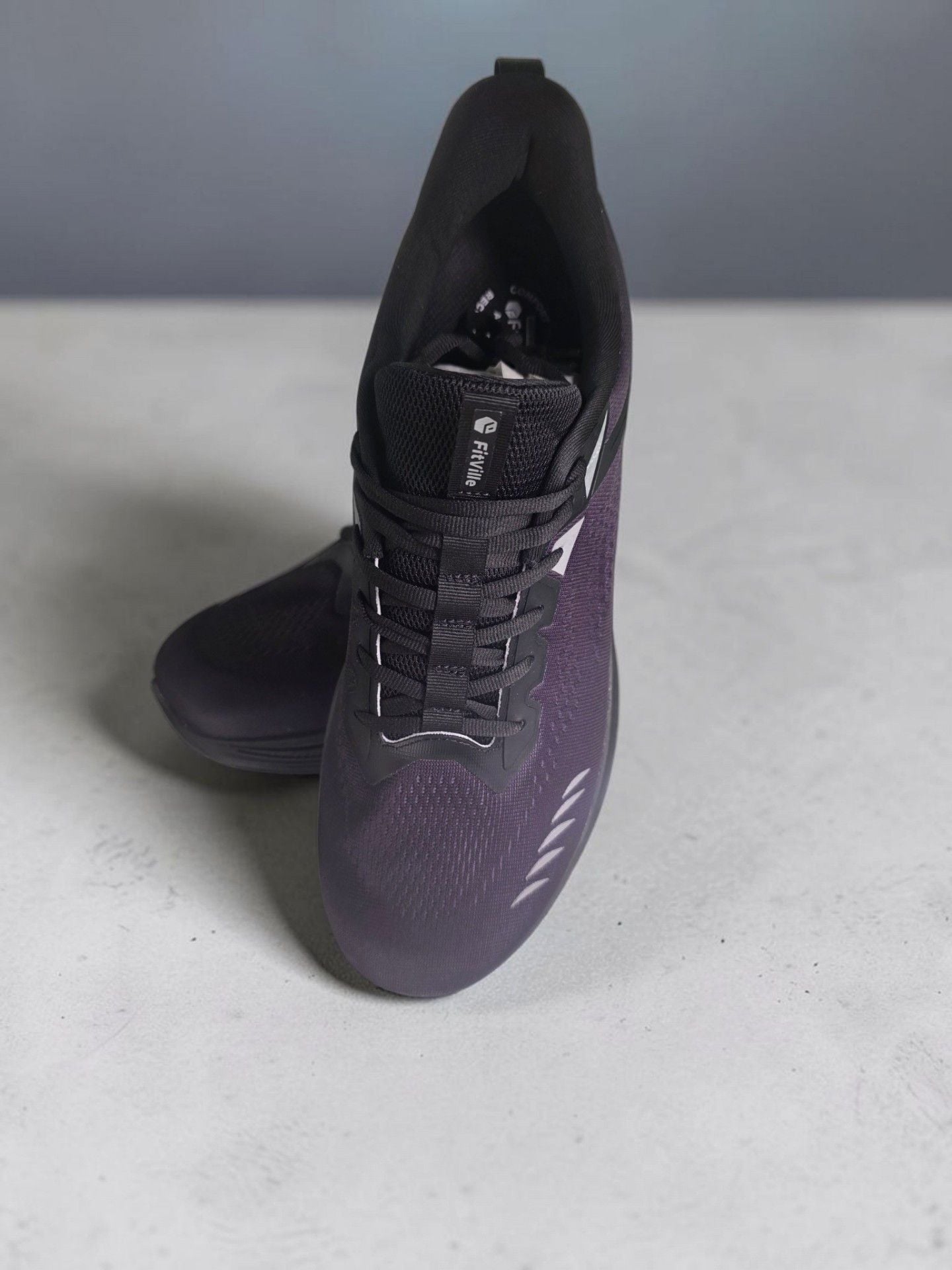 FitVille Running Sneakers Black Purple Athletic Shoes 11