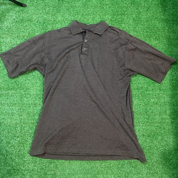 Callaway Golf Polo Shirt Size L Black Patterned Cotton Made in Italy