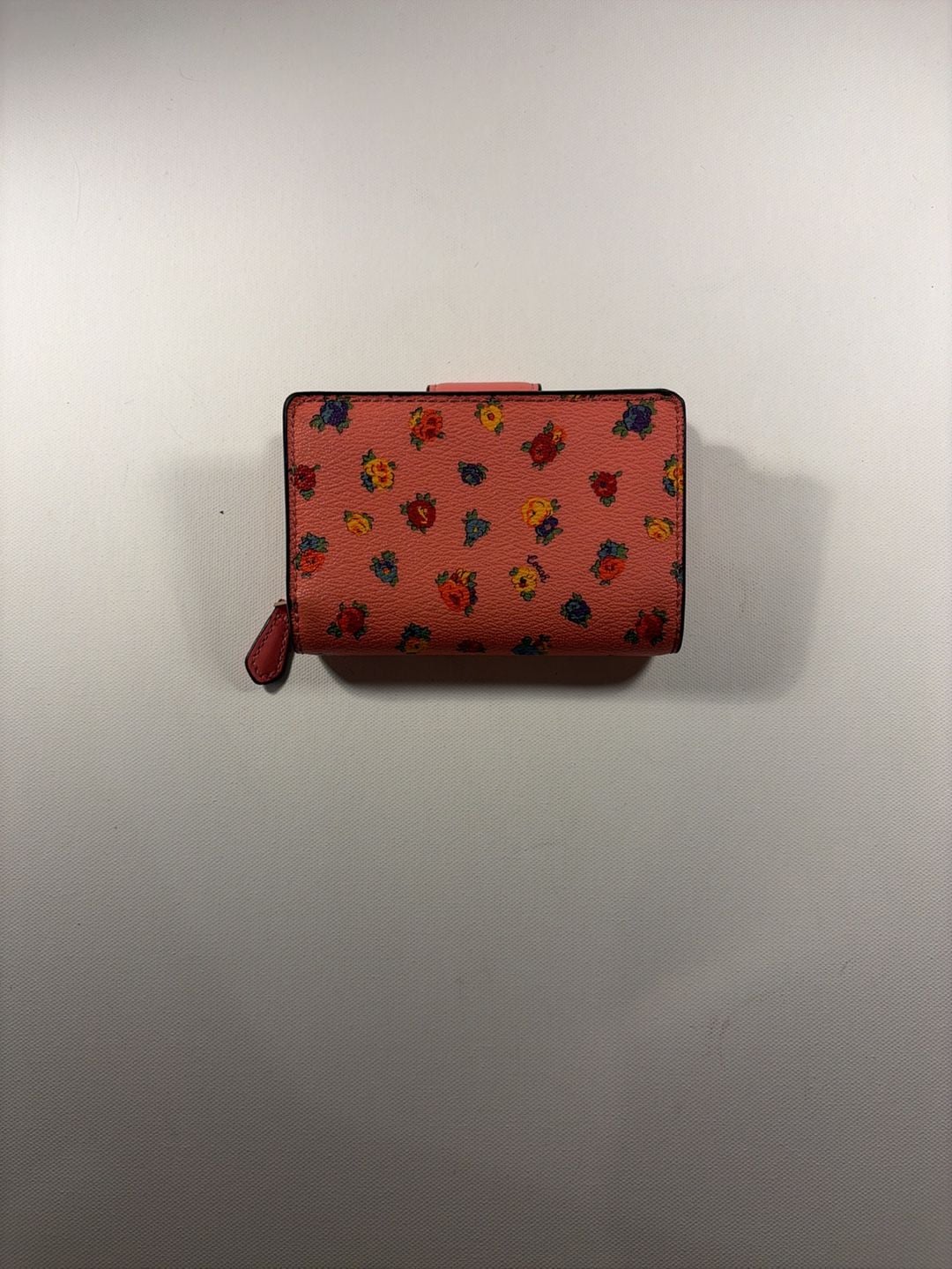 Coach Medium Corner Zip Wallet Vintage Rose Print 4