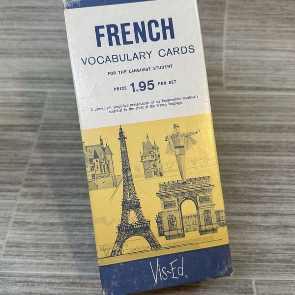 Vintage Vis-Ed French Vocabulary Cards 1000 Study Cards Set