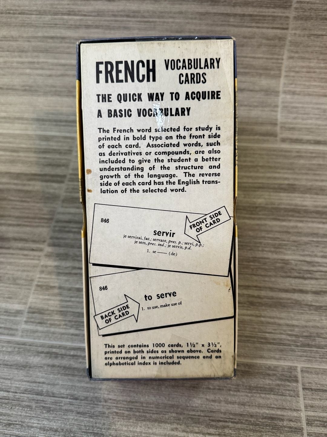 Vintage Vis-Ed French Vocabulary Cards 1000 Study Cards Set 3