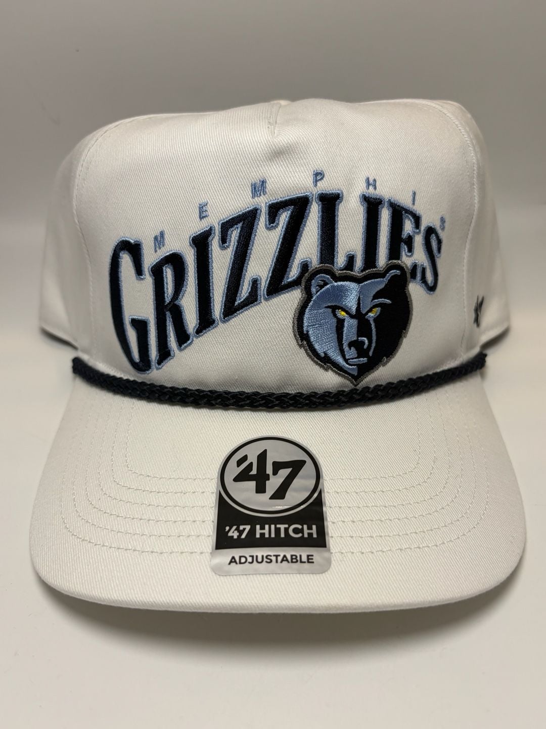 '47 Memphis Grizzlies Hitch Snapback Hat White 3