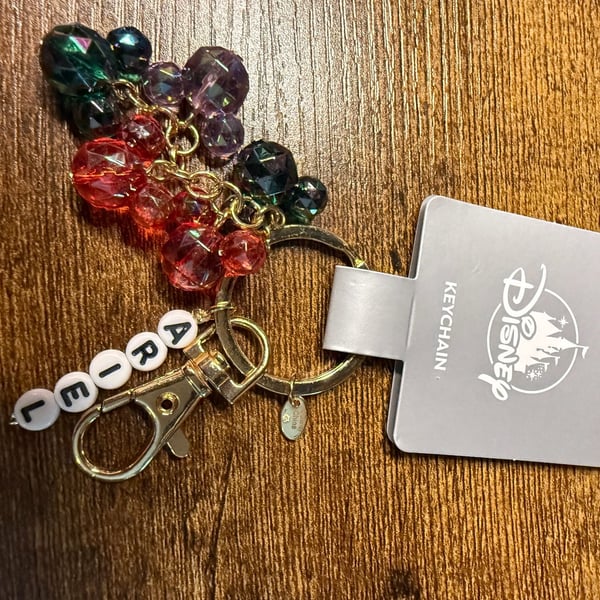 Disney Parks Ariel Beaded Keychain NWT 
